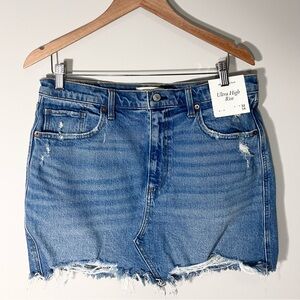 Abercrombie & Fitch Ultra high rise mini denim skirt blue size 32 New